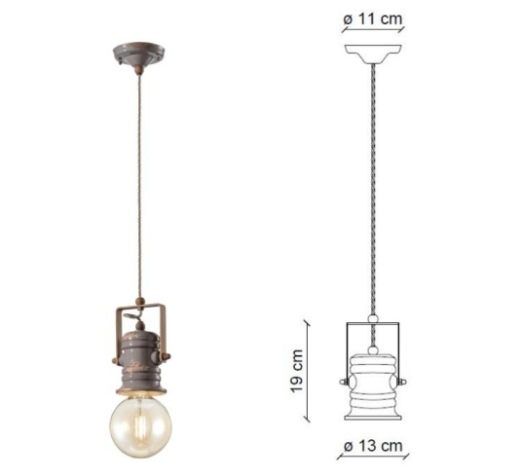 medidas lámpara colgante C1840 