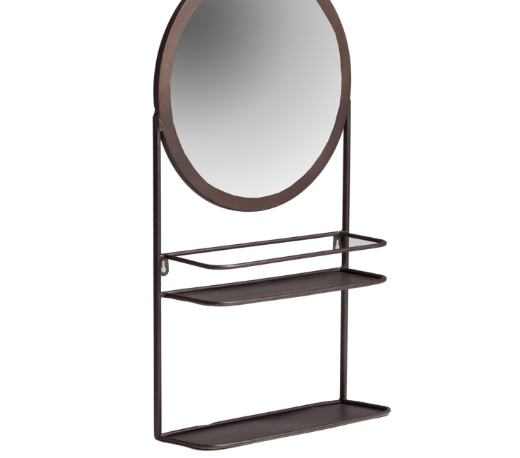 Espejo de hierro  con estante modelo Reken de estilo Industrial