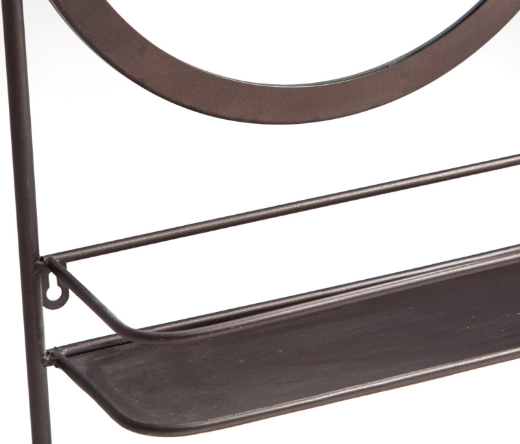 Espejo de hierro  con estante modelo de estilo Industrial detalle estante