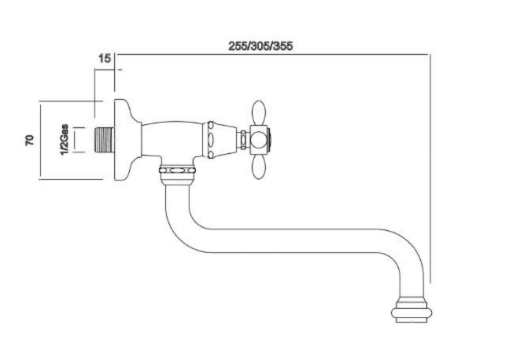 medidas grifería cocina lavabo RKF02 