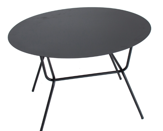 Mesa de centro ovalada de hierro Llerena de estilo Industrial Tablero