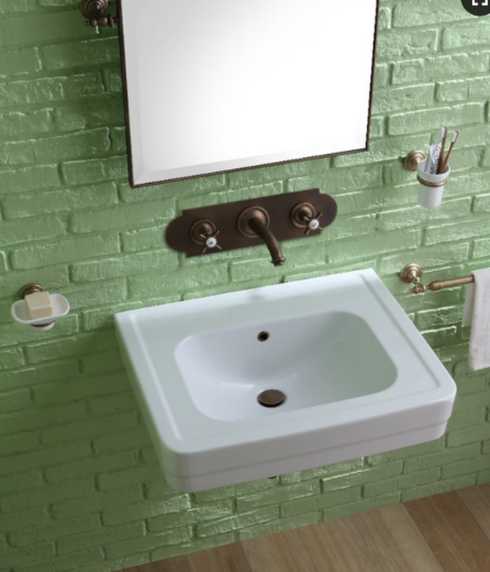 ambientación baño con grifería cocina lavabo RL1016 bronce