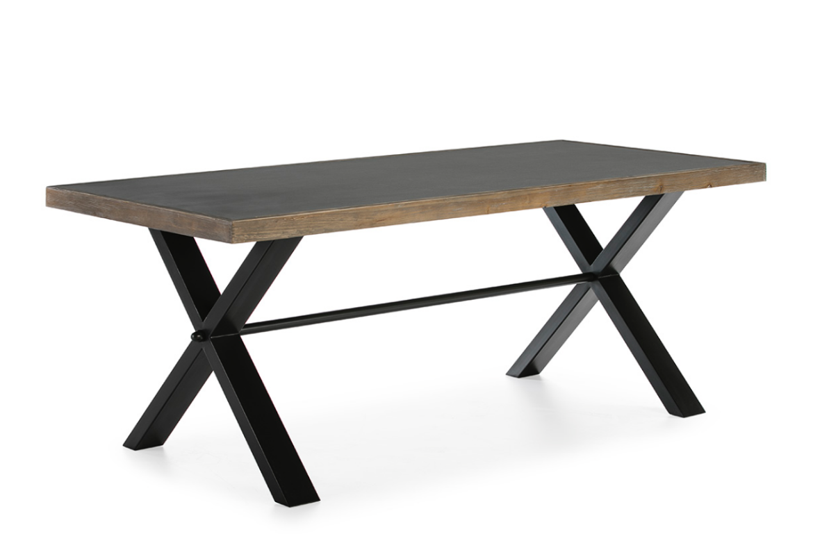 imagen mesa comedor cemento y madera