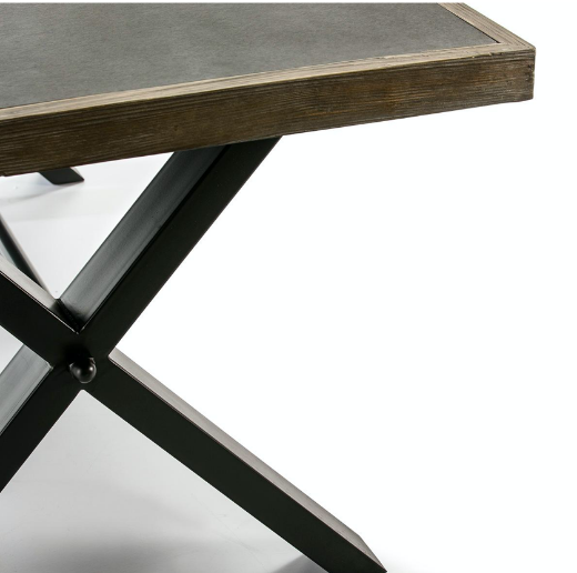 detalle mesa comedor cemento y madera