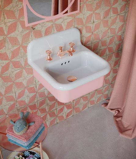 imagen grifería lavabo RL102 oro rosa