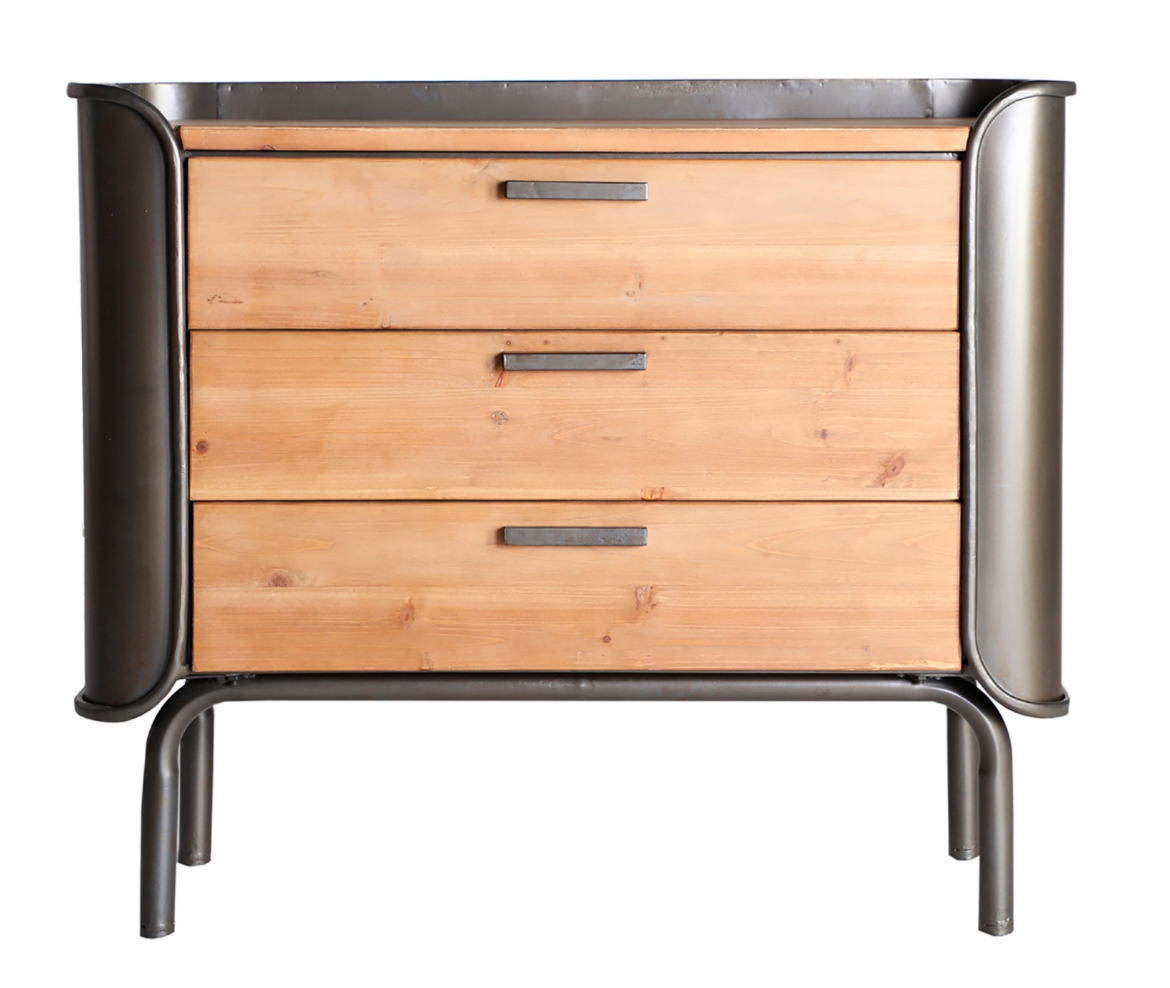 imagen cómoda madera y hierro Briec estilo Industrial