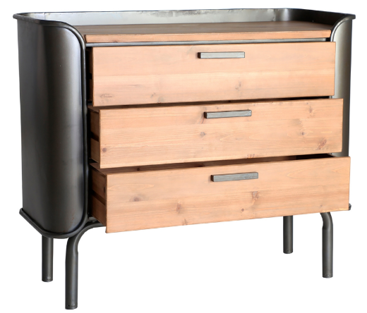 vista cómoda madera y hierro Briec estilo Industrial