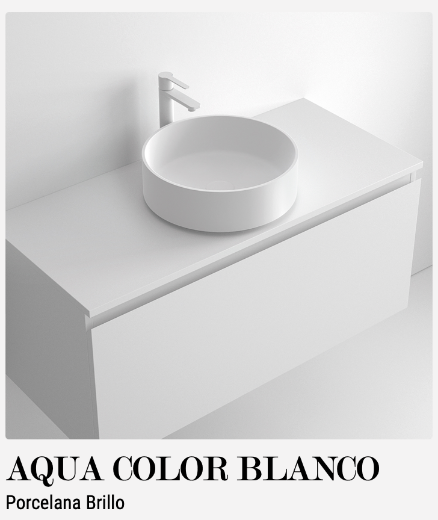 imagen lavabo Aqua blanco brillo