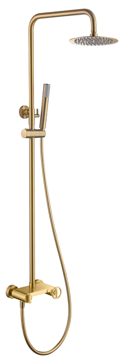 imagen barra de ducha Olimpo en oro cepillado