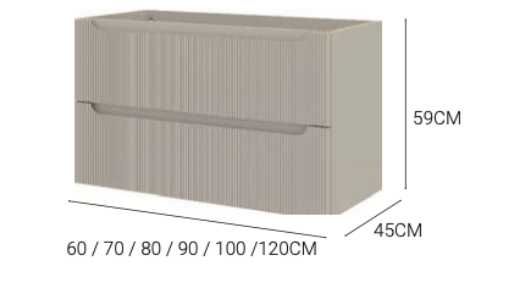 medidas mueble portalavabo Kimono 2 cajones