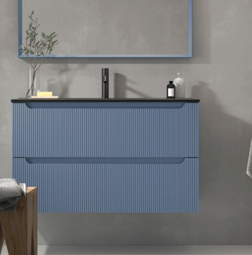  mueble portalavabo Kimono 2 cajones en azul abeto 
