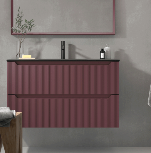  mueble portalavabo Kimono 2 cajones en burgundy 