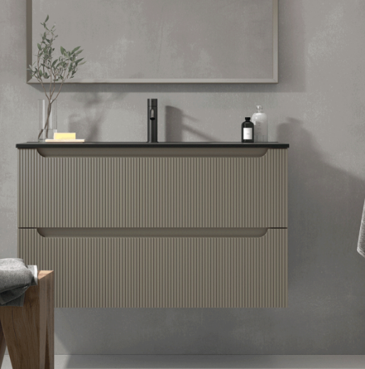  mueble portalavabo Kimono 2 cajones en Topo