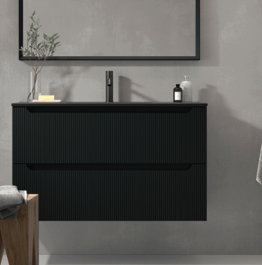  mueble portalavabo Kimono 2 cajones en negro