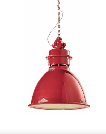 imagen lámpara colgante estilo Industrial en rojo vintage