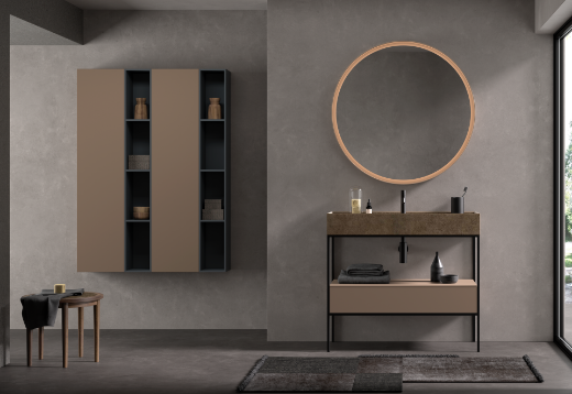 ambientación baño con mueble portalavabo con cajón Tribeca 