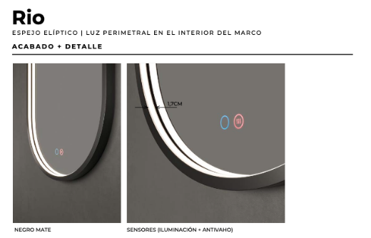 detalles espejo Rio luz perimetral integrada