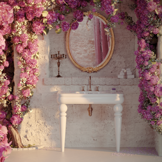 imagen lavabo grande doble seno Romantica an blanco