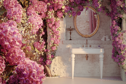 imagen lavabo Romantica grande estilo Vintage con patas cerámica