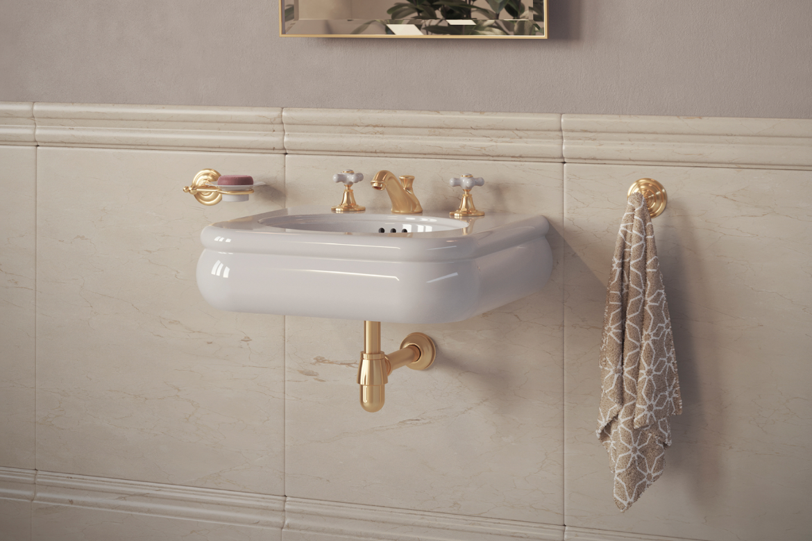 imagen lavabo pequeño Romantica estilo Vintage