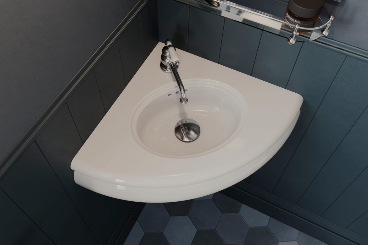 imagen lavabo esquinero Romantica estilo Vintage