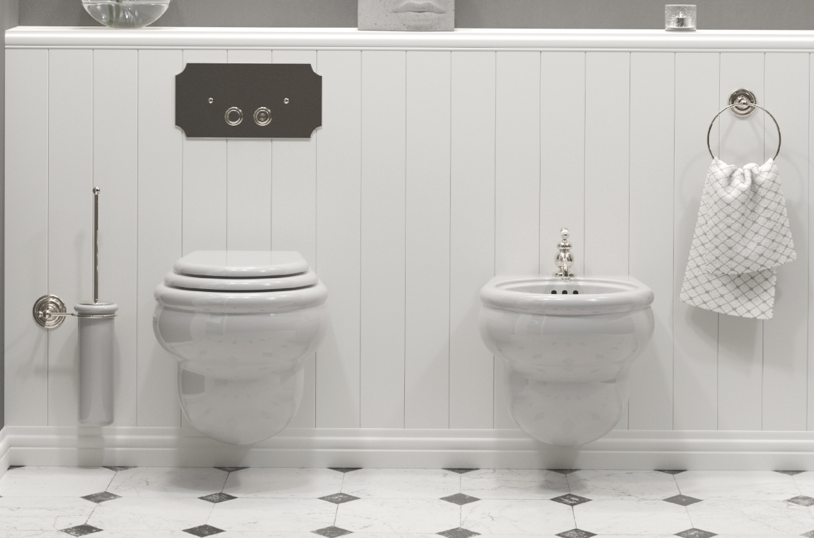 imagen wc suspendido Romantica estilo Vintage