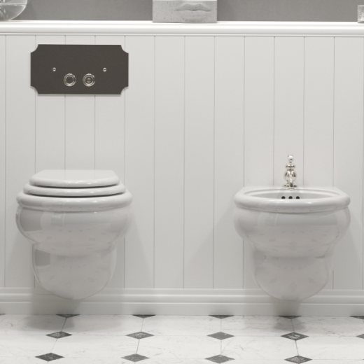 vista tapa y asiento para Wc Romantica estilo Vintage