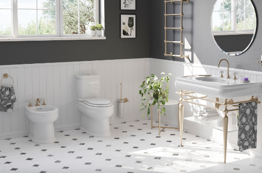 Imagen de Inodoro cerámica a suelo con cisterna estilo Vintage Romantica de Retrotimes 