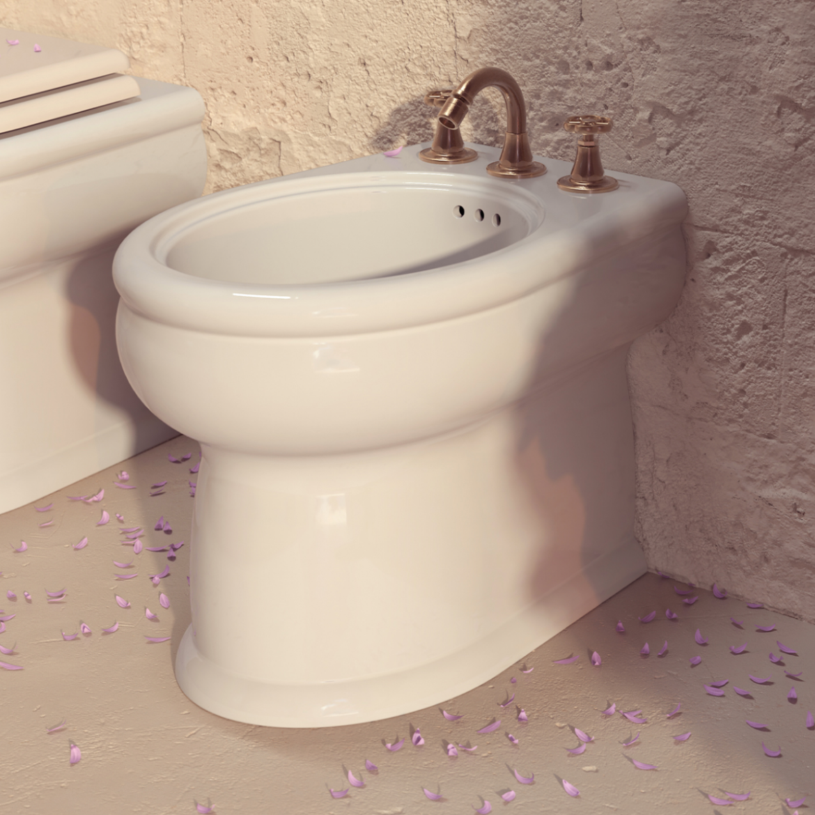 imagen bidet a suelo Romantica estilo Vintage