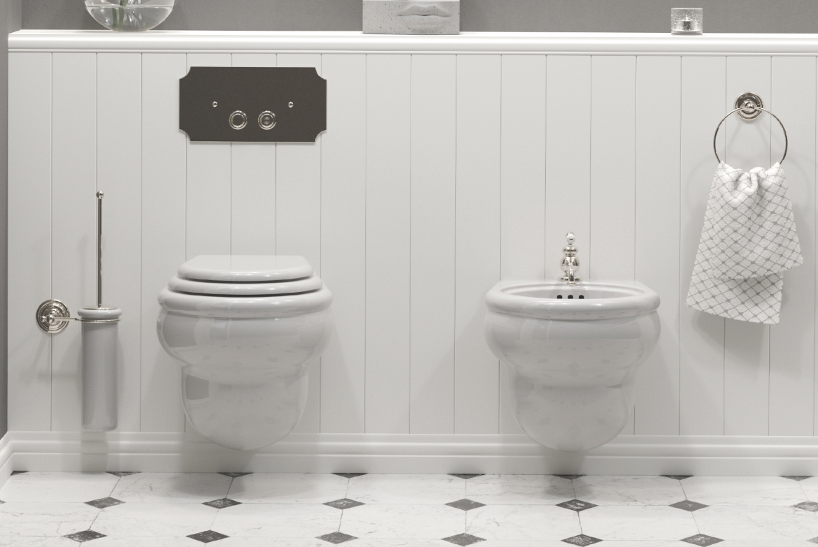 imagen bidet suspendido Romantica estilo Vintage