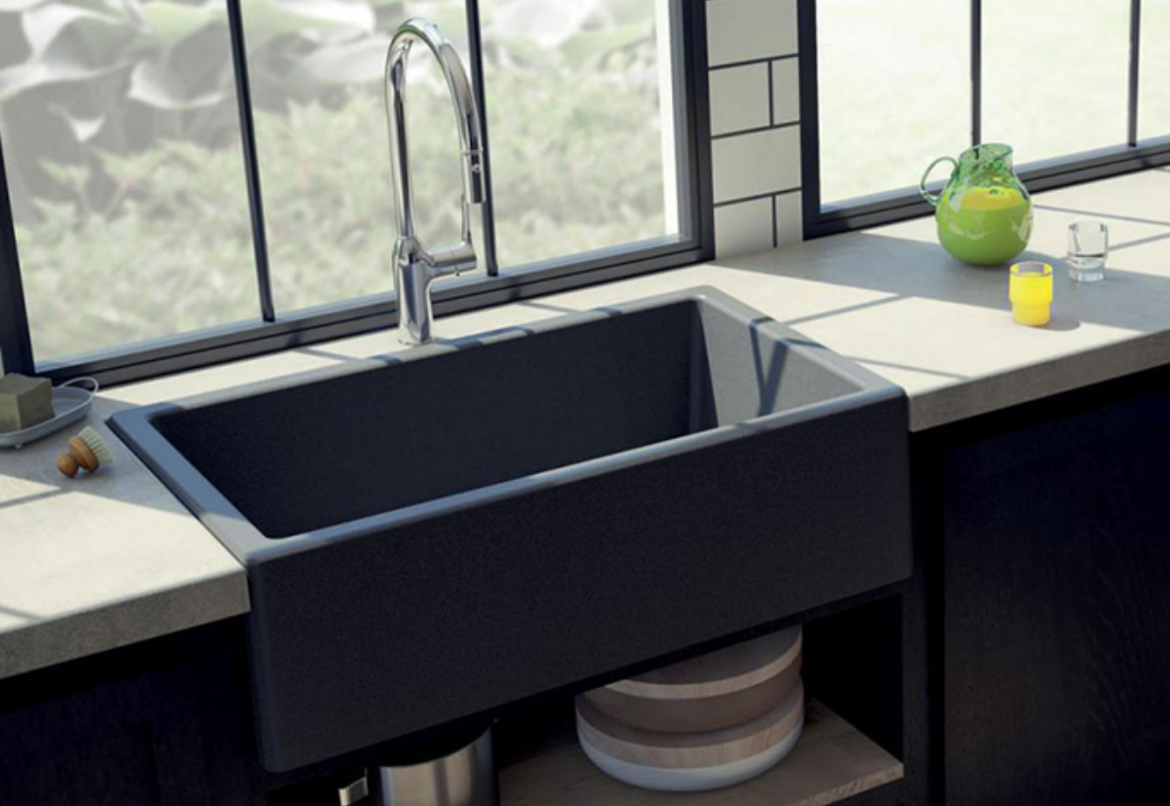 imagen fregadero granito Philippe Luisigranit en gris titanio