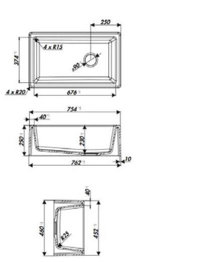 medidas fregadero granito Philippe Luisigranit II 