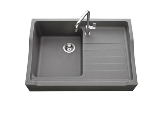 vista fregadero con escurridor François Luisigranit en gris titanio