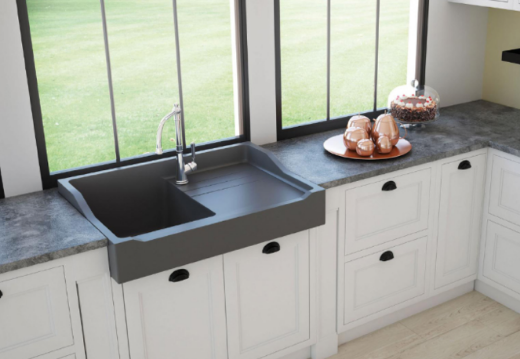 ambientación cocina con fregadero con escurridor François Luisigranit 