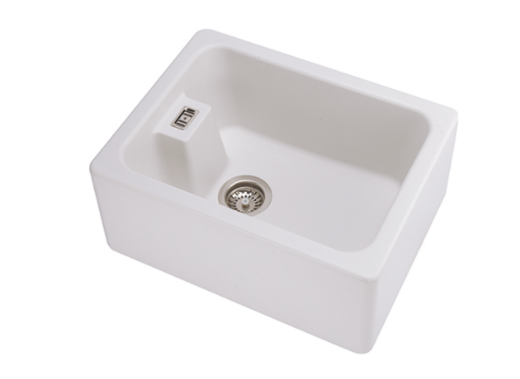 vista fregadero granito Clovis Luisigranit en blanco