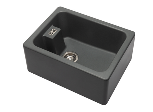 vista fregadero granito Clovis Luisigranit en gris titanio