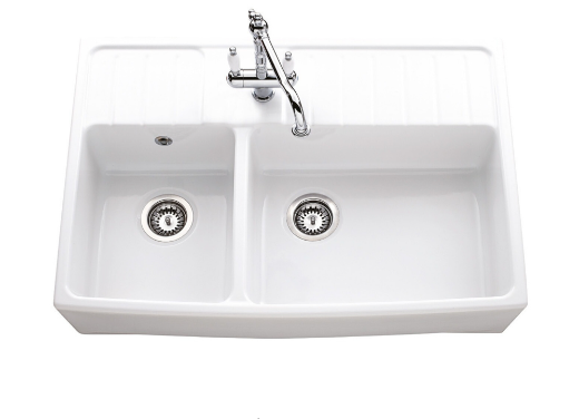 imagen fregadero cerámica dos cubetas Clotaire III estilo vintage