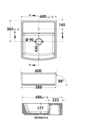 medidas fregadero doble cubeta y escurridor Clotaire IV 