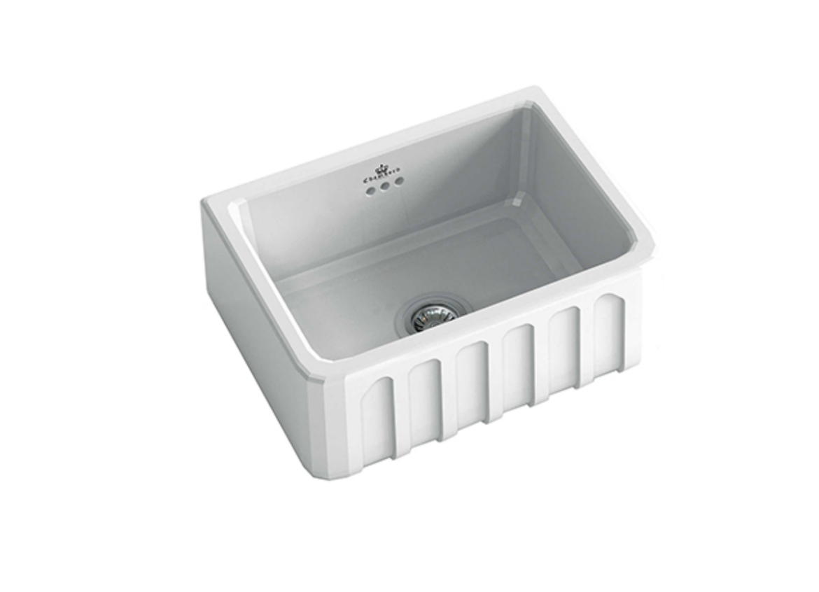 imagen fregadero cerámica frontal rayado Louis I estilo vintage