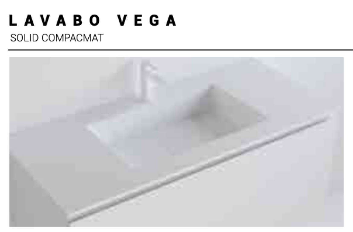 Imagen de Encimera plana con lavabo encastrado Vega blanco mate para muebles de baño de Maderó Atelier