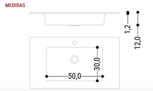 Imagen de Encimera plana con lavabo encastrado Vega blanco mate para muebles de baño de Maderó Atelier