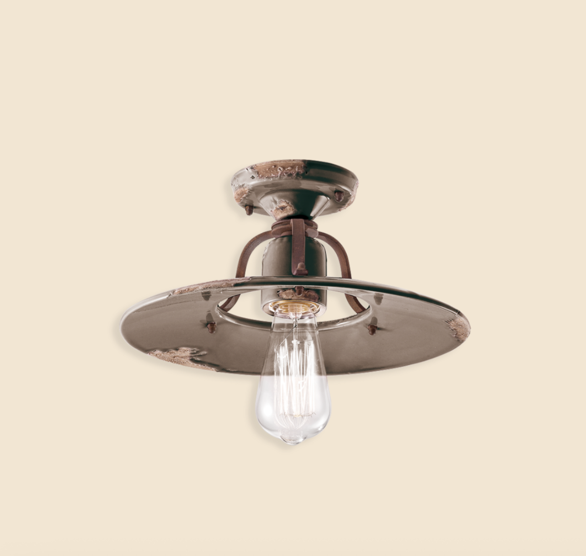imagen lampara techo Country C1444 en gris Tortora