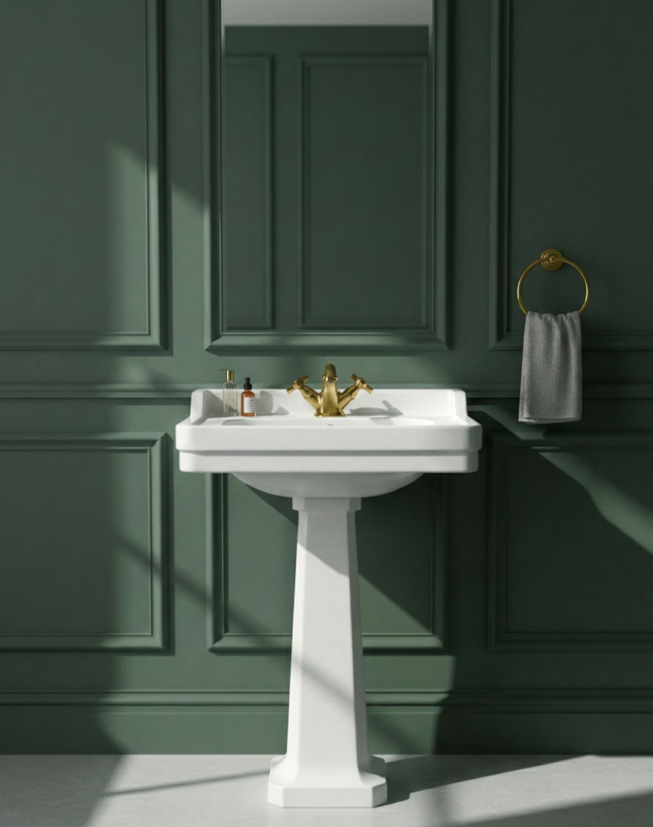 imagen lavabo Neoclassic con copete y pedestal