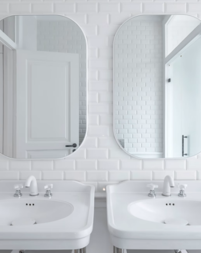 ambientación con lavabo doble Apolo estilo Vintage