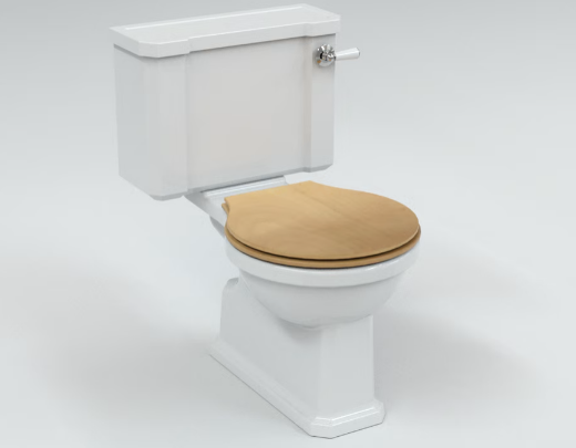 imagen wc tanque bajo Neoclassic salida vertical con tapa en roble