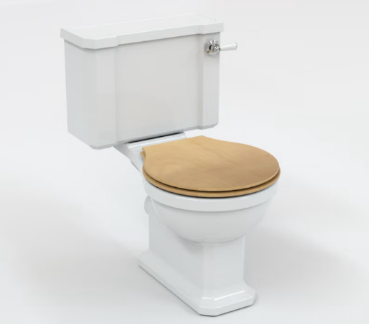 imagen wc tanque bajo Neoclassic salida horizontal tapa en roble