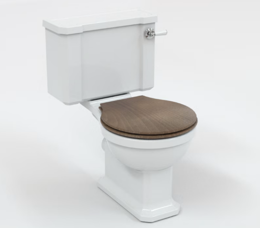 imagen wc tanque bajo Neoclassic salida horizontal tapa en nogal
