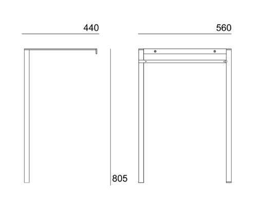 medidas base metalica para lavabo rectangular empotrado Neoclassic 